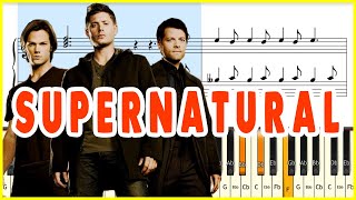 SUPERNATURAL THEME  CARRY ON WAYWARD SON  Piano Sheet Music [upl. by Pomfret]