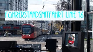 Führerstandsmitfahrt Linie 16  Niehl Sebastianstr➡ Klettenberg  Stadtbahn Köln [upl. by Nirad]