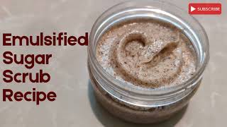 How to make emulsified sugar scrub easy recipe Coffee sugar scrub recipe [upl. by Eenal882]