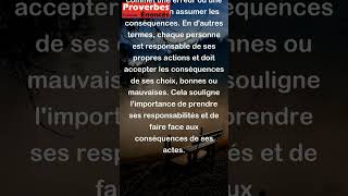 Proverbe Français  Qui fait une faute en doit porter la peine shorts [upl. by Rodolphe]