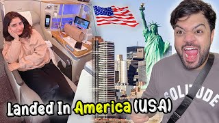 Landed In United States Of America 🇺🇸🔥  Business Class Flight Surprise For Aroob 😍 [upl. by Amre263]