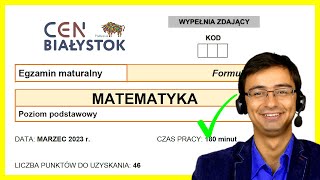 Matura z Matematyki CEN Białystok Podstawa F23 202203 próbna cały arkusz [upl. by Arther808]