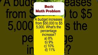 A budget increases from 50000 to 5 5000Whats the percentage increasedcivilexam math fypシ゚ [upl. by Siegel217]