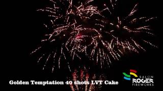 Golden Temptation 40 Shots Vuurwerk Waaier LVT Cake Salon Roger Fireworks [upl. by Ytoc]