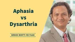 Aphasia vs Dysarthria [upl. by Aislehc]