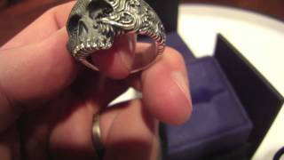 David Yurman Wave Skull Sterling Silver Ring with Black Diamonds [upl. by Andres373]