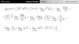 Reguła de lHospitala  zadanie 12 [upl. by Ainoet]