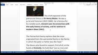 Patriarchal theory on the origin of state [upl. by Udell]