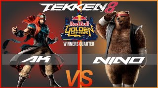 AK VS NINO  Red Bull Golden Letters 2024 Tekken 8 WINNERS QUARTERS [upl. by Elleniad241]