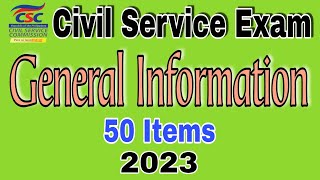 CIVIL SERVICE EXAM REVIEWER GENERAL INFORMATION  2023  ABRINICA CALZADO TV [upl. by Erlewine214]