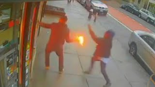 Man Stops Arson Suspect From Throwing 2nd Molotov Cocktail [upl. by Klos578]