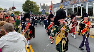 Drum Major leads the Scottish Pipe Bands at 2024 Nairn Highland Games in Scotland [upl. by Stanzel]