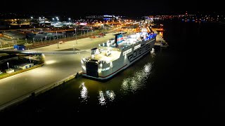 Swinoujscie Ferry Terminal  Shipspotting  Ferries  Drone Footage [upl. by Eurydice]