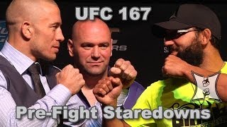 UFC 167 GSP vs Hendricks PreFight Staredowns HD  complete  unedited [upl. by Dowdell]