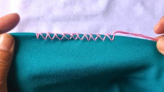 Overlock stitch by hand  Practical manual Overlock stitch Tutorial for beginners [upl. by Abrams]