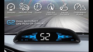 AkaBaneCar HUD GPS Speedometer Digital Heads up Display Suitable for All Vehicle （G2） [upl. by Dianthe]