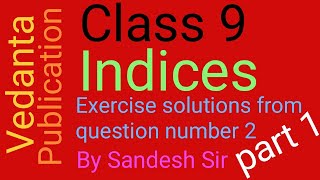 Vedanta Publication class 9 Indices Exercise 111 [upl. by Norby]