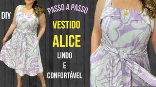 VESTIDO DE VISCOSE FÁCIL COM ALÇAS LARGAS FRESQUINHO DE VERÃO corte e costura fácil Diy dress [upl. by Euqina]