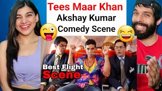 Tees Maar Khan Flight Comedy Scene  Akshay Kumar Reaction video [upl. by Lucila]