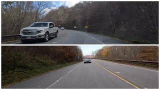 Cherohala Split screen from Fall 2024 Rennsport Dragon Rally [upl. by Ermentrude632]