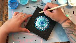 How to Paint a Dot Mandala With a Vinyl Stencil 🕉 [upl. by Hayikat]