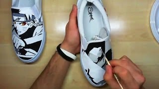 quotNaruto vs Sasukequot Custom Painted Shoes  Simone Manenti [upl. by Diandre802]