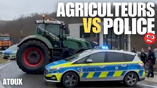 AGRICULTEURS 🧑‍🌾 VS POLICE 👮‍♀️ agriculteurs police farmerprotest [upl. by Eema]