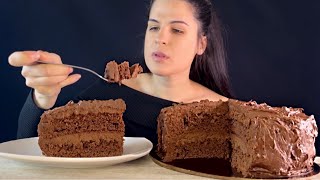 CHOCOLATE CAKE MUKBANG  ASMR [upl. by Atnad991]