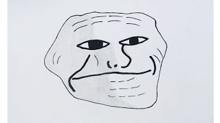 Drawing Troll Face Easy Step By Step  How To Draw A TrollFace  Creepy Art Tutorial [upl. by Iruam175]