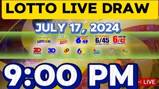 PCSO LOTTO 9PM DRAW RESULT TODAY JULY 17 2024 [upl. by Rome632]