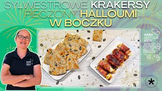 Kasia Gotuje Keto  Sylwestrowe krakersy i halloumi pieczone w boczku [upl. by Tremann]