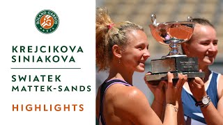 BKrejcikovaK Siniakova vs ISwiatekBMattekSands  Final Highlights I RolandGarros 2021 [upl. by Ankney]