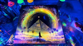 Egyptian pyramid spray paint neons colors [upl. by Akimak]