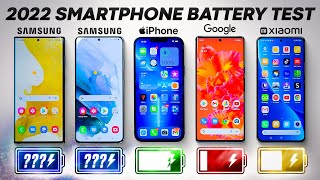 Samsung S22 Ultra vs S21  iPhone 13 Pro Max  Pixel 6 Pro  Xiaomi 12 Pro Battery Life Drain Test [upl. by Airednaxela386]