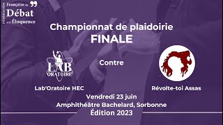 Finale du Championnat de Plaidoirie éd 20222023 RVTA vs LabOratoire HEC Sorbonne [upl. by Anirahs]