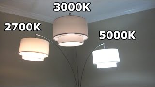 LED Light Bulb Color Comparison  2700K 3000K 5000K Side by Side Demo  Warm to Soft Bright White [upl. by Fan147]