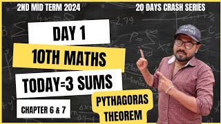 10th Maths Pythagoras theorem  Ch6 amp 7 Day 1 20 days crash series  2nd mid term 2024 [upl. by Loriner466]