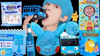 ASMR ICE CREAM BLUE PORORO JELLY RECIPE PARTY 직접 만든 블루 디저트 뽀로로 꿀젤리 먹방 DESSERTS MUKBANG EATING SOUNDS [upl. by Zela310]