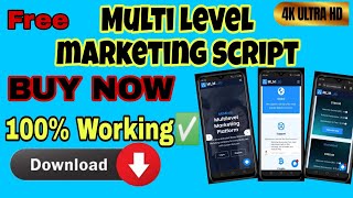 Multi level marketing script With admin panel ll MLM 🆓 Script ll Complete website [upl. by Deehahs]