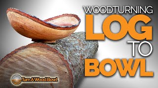 Log to Bowl — Woodturning Video [upl. by Enehs873]