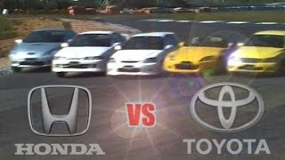 ENG CC Toyota vs Honda  Integra R Civic R S2000 Celica Altezza Ebisu 1999 [upl. by Jae396]