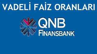 QNB Finansbank Vadeli Faiz Oranları [upl. by Cyril]