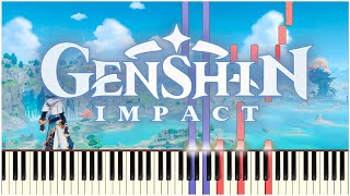 Springvale Theme Genshin Impact  Synthesia  Piano Tutorial [upl. by Yrelle]