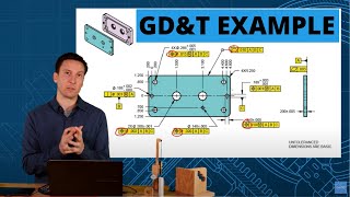 GDampT example 2 parts with datums position and profile tolerance [upl. by Cinomod]