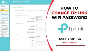 How to Change Wifi Password TP Link Router [upl. by Llehcram]