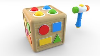 Learn Shapes with Wooden Educational Toys  Colors and Shapes Collection for Children [upl. by Thaddus]