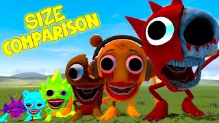 NEW SIZE COMPARISON SPRUNKI HORROR TAPES FAMILY in Garrys Mod [upl. by Landy]