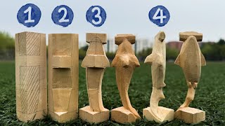 如何一步一步木雕一條雙髻鯊🦈｜Wood CarvingHow to carve a hammerhead shark step by step｜木雕锤头鲨双髻鲨 [upl. by Strade599]