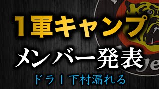 阪神1軍キャンプメンバー発表 門別や野口ら期待の若手が1軍入り、ドラ１下村は2軍スタート【阪神タイガース】 [upl. by Buyer]