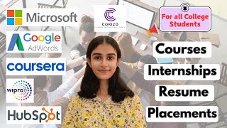 Courses Internships Resume Placements l In collab with Microsoft Google Coursera Wipro l Somya [upl. by Einohtna]